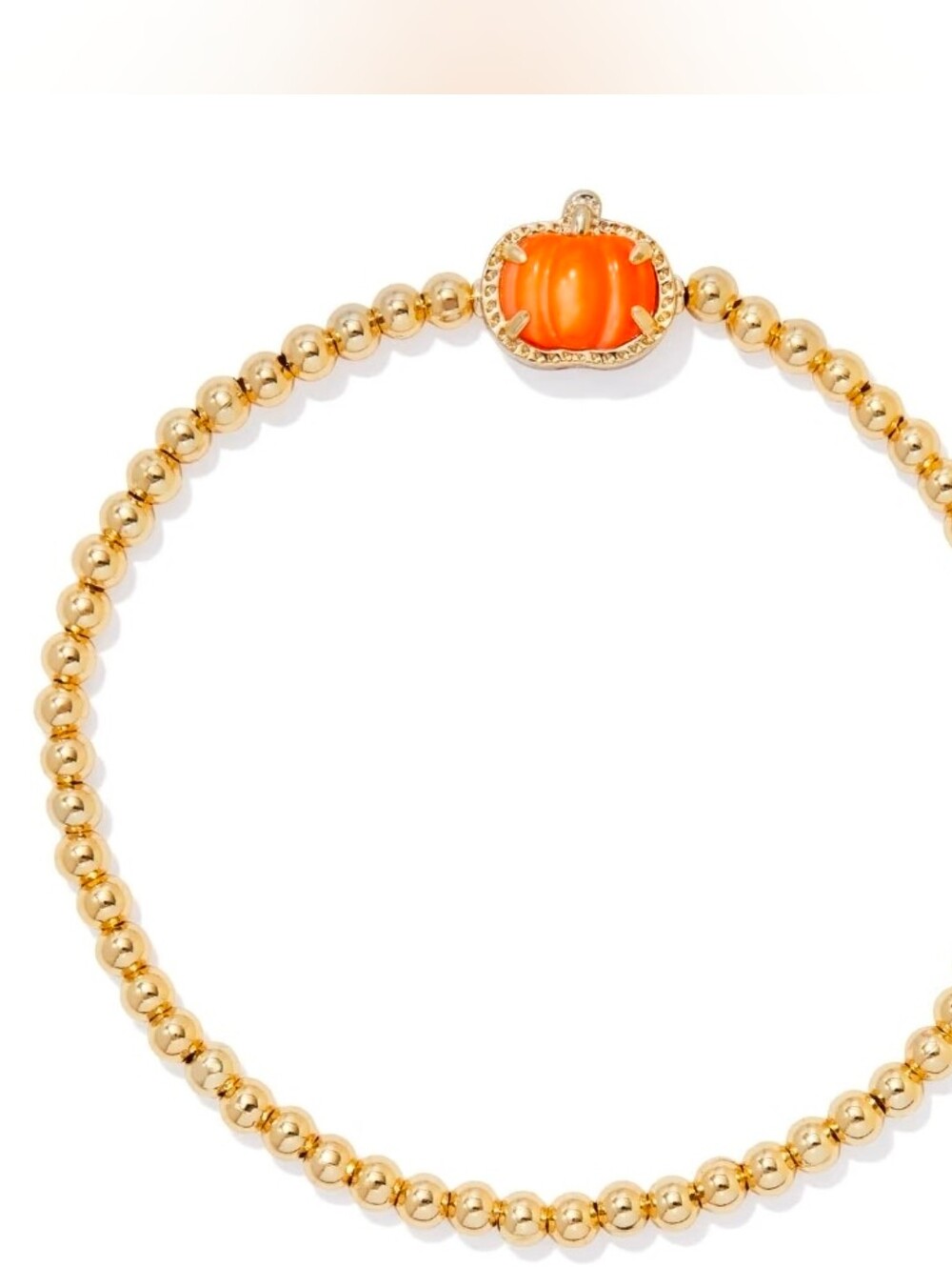 Kendra Scott Pumpkin Gold Stretch Bracelet in Orange Mother-of-Pearl
